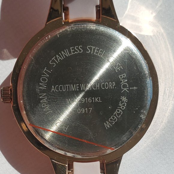 Accutime Pink & Gold Watch - Picture 6 of 7